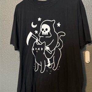 Death riding a cat